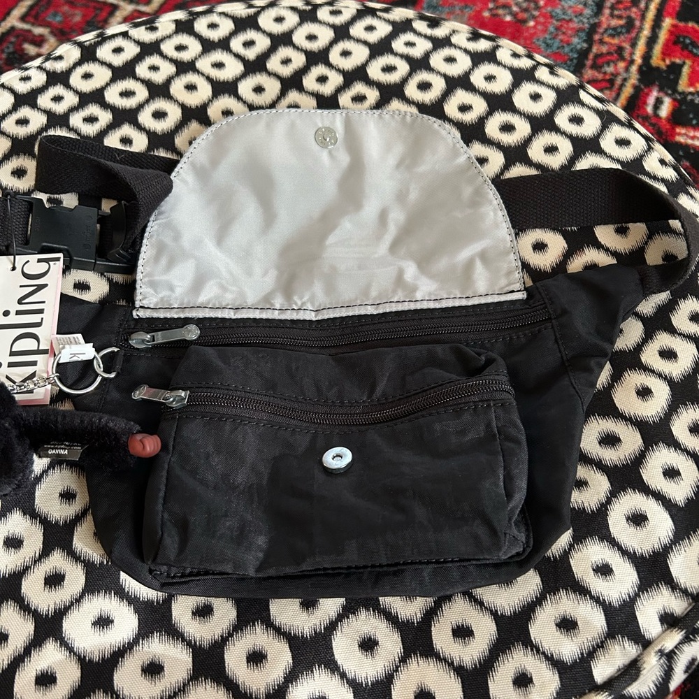 Kipling Arvin Black Crossbody Bag with Monkey Keychain - Picture 2 of 5